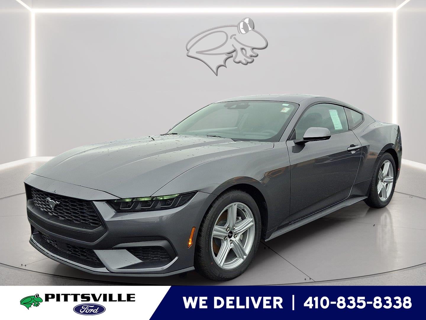 2026 Ford Mustang EcoBoost in Carbonized Gray — front three-quarter view