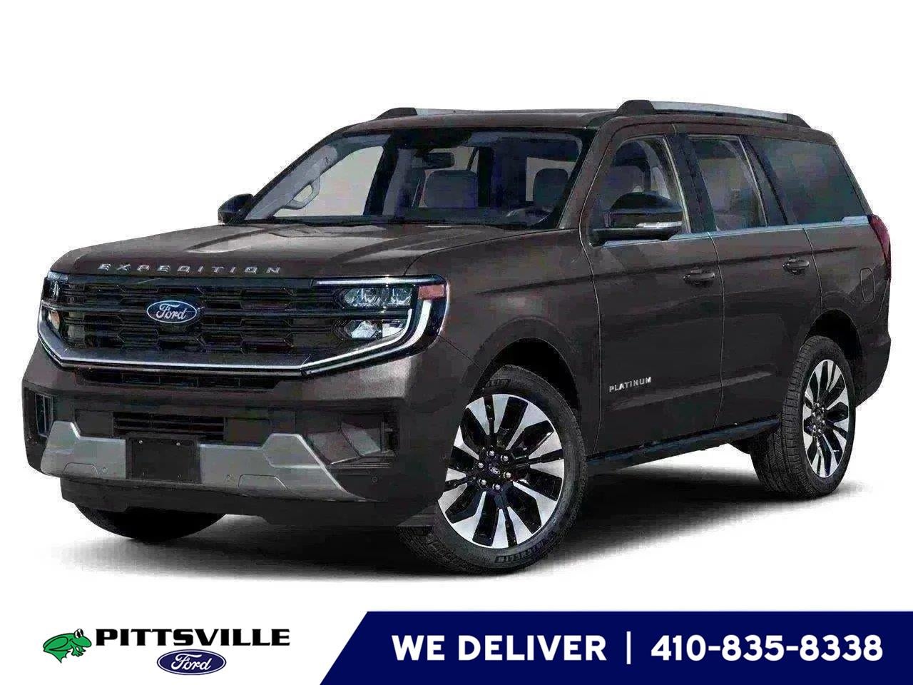 2026 Ford Expedition Platinum in A3 Space Silver Metallic — front three-quarter view