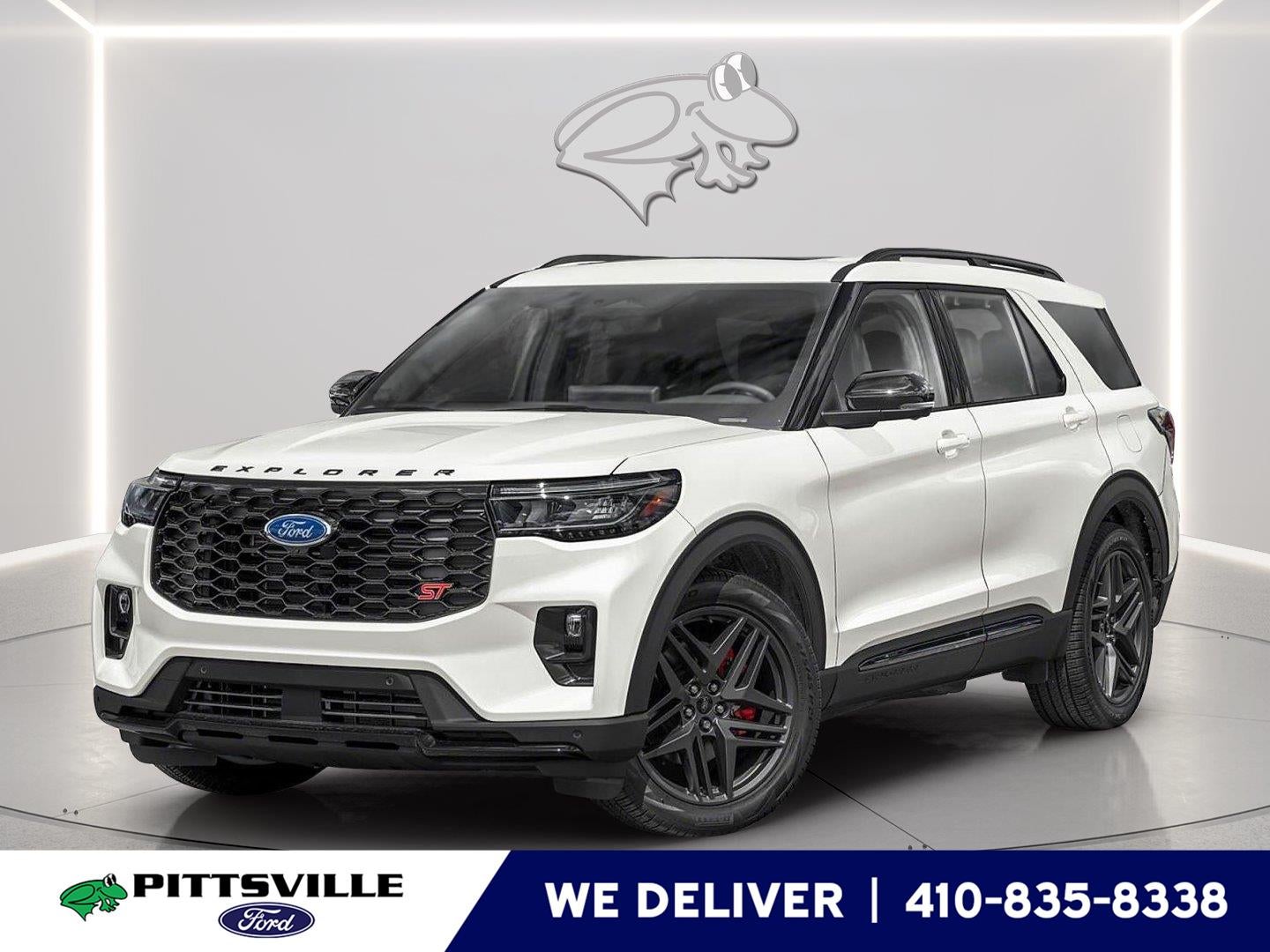 2026 Ford Explorer ST in Marsh Gray — front three-quarter view