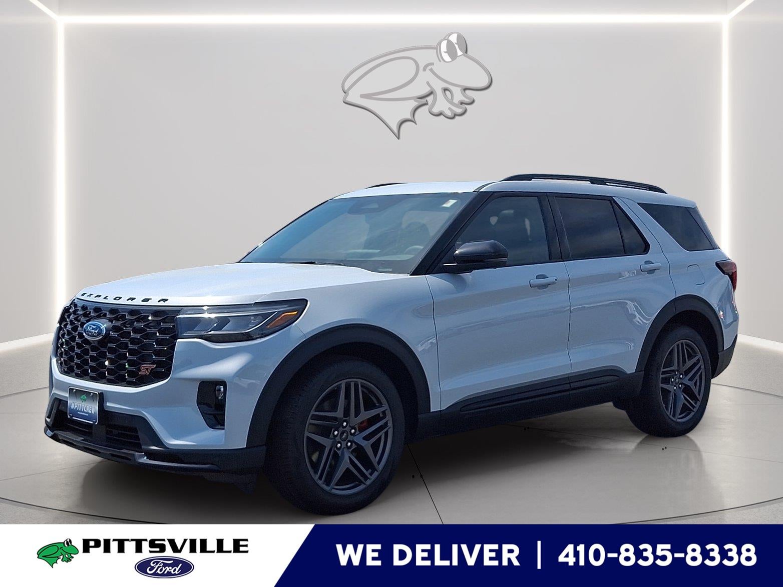 2026 Ford Explorer ST in White — front three-quarter view
