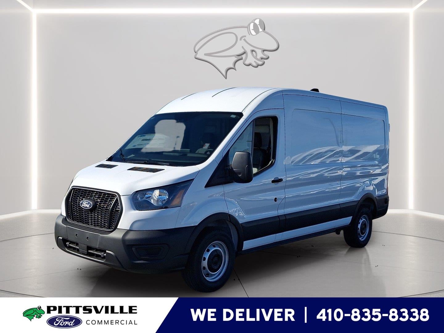 2026 Ford Transit Cargo Van MR 148" WB in Yz Oxford White — front three-quarter view