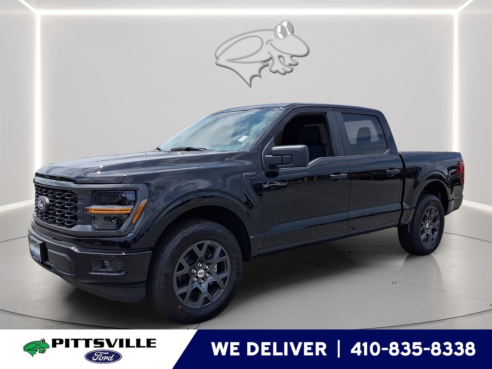 2026 Ford F-150 STX in Agate Black Metallic — front three-quarter view