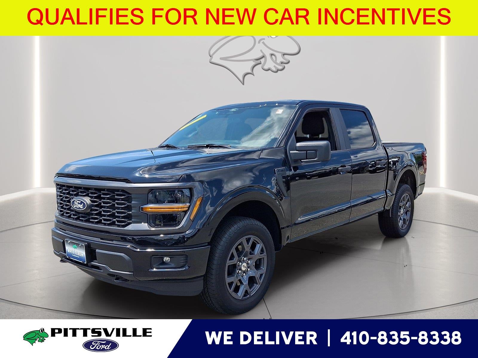 2026 Ford F-150 STX in Agate Black — front three-quarter view