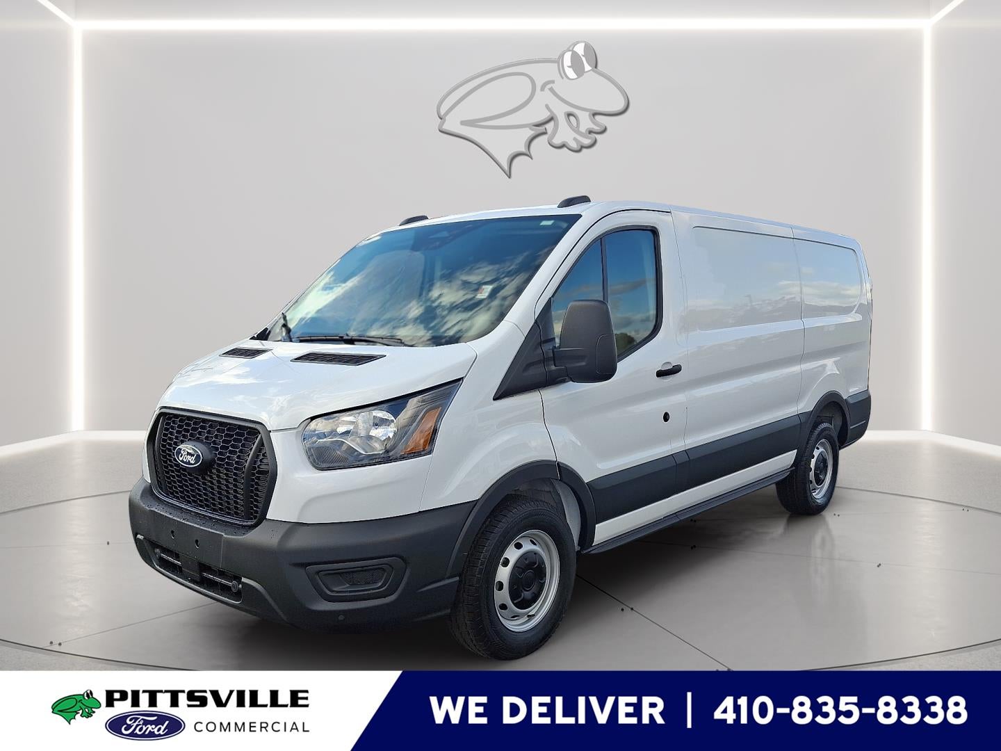 2026 Ford Transit Cargo Van LR 130" WB in Oxford White — front three-quarter view