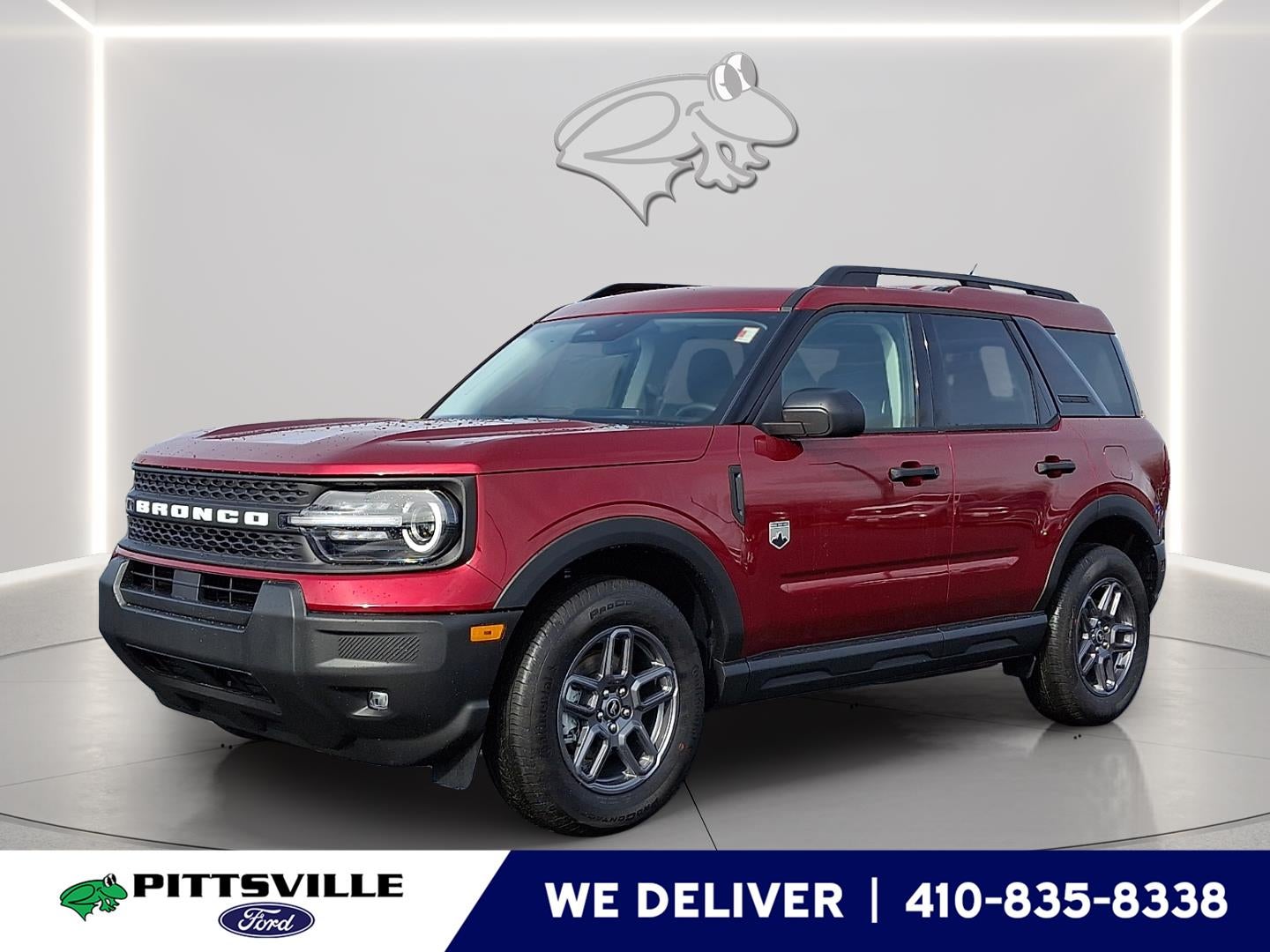 2026 Ford Bronco Sport Big Bend in Ruby Red Metallic Tinted Clearcoat — front three-quarter view