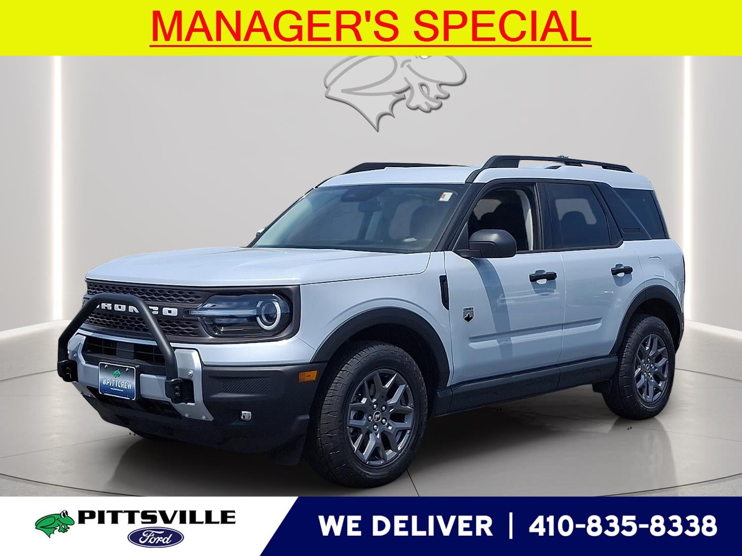 2026 Ford Bronco Sport Big Bend in Space White — front three-quarter view
