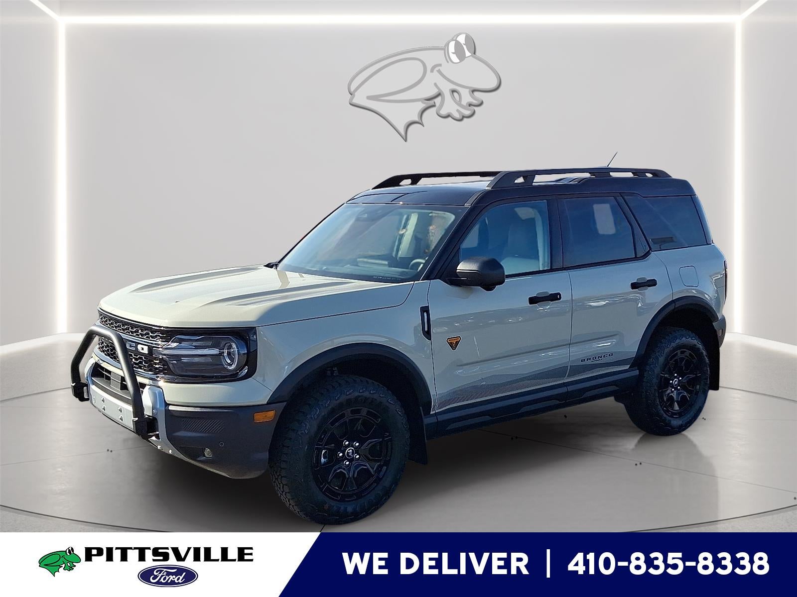 2025 Ford Bronco Sport Badlands in Desert Sand — front three-quarter view