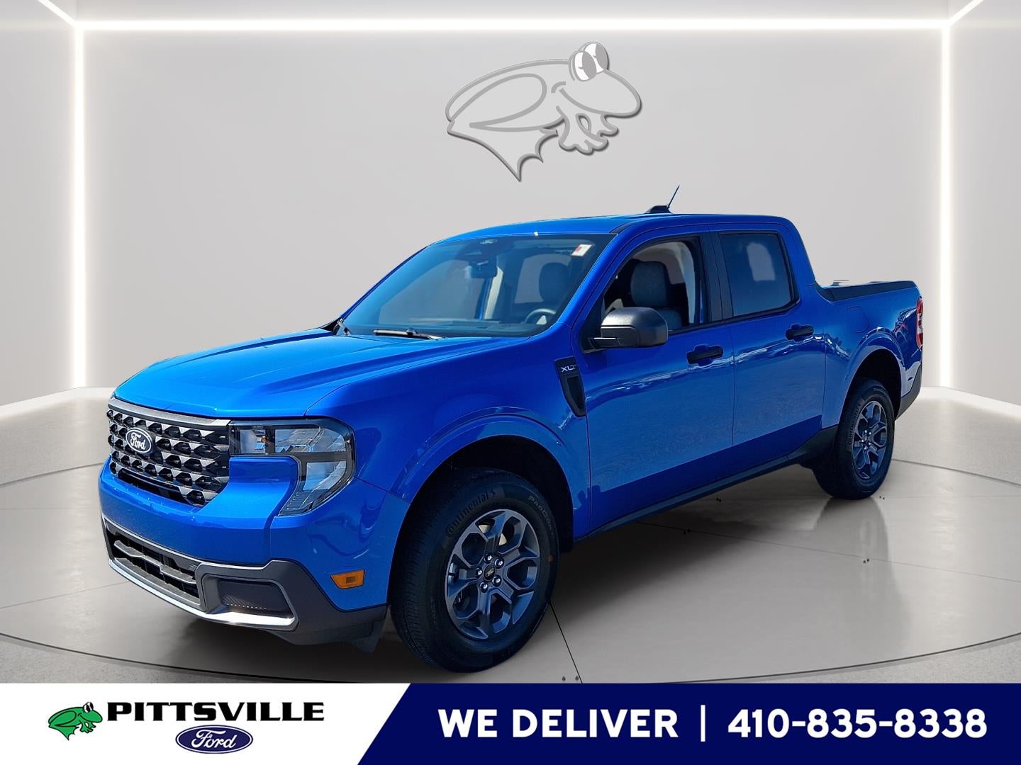 2026 Ford Maverick XLT in Velocity Blue — front three-quarter view