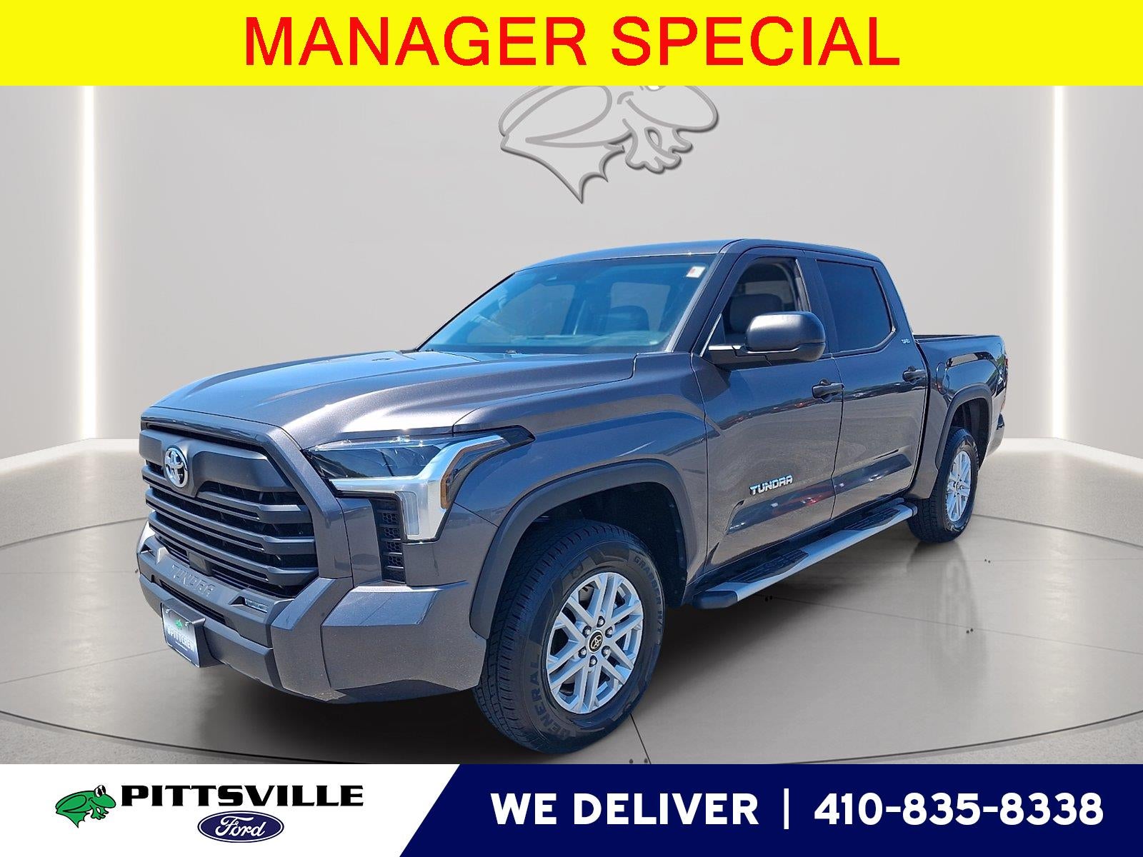 2024 Toyota Tundra SR5 in Magnetic Gray Metallic — front three-quarter view