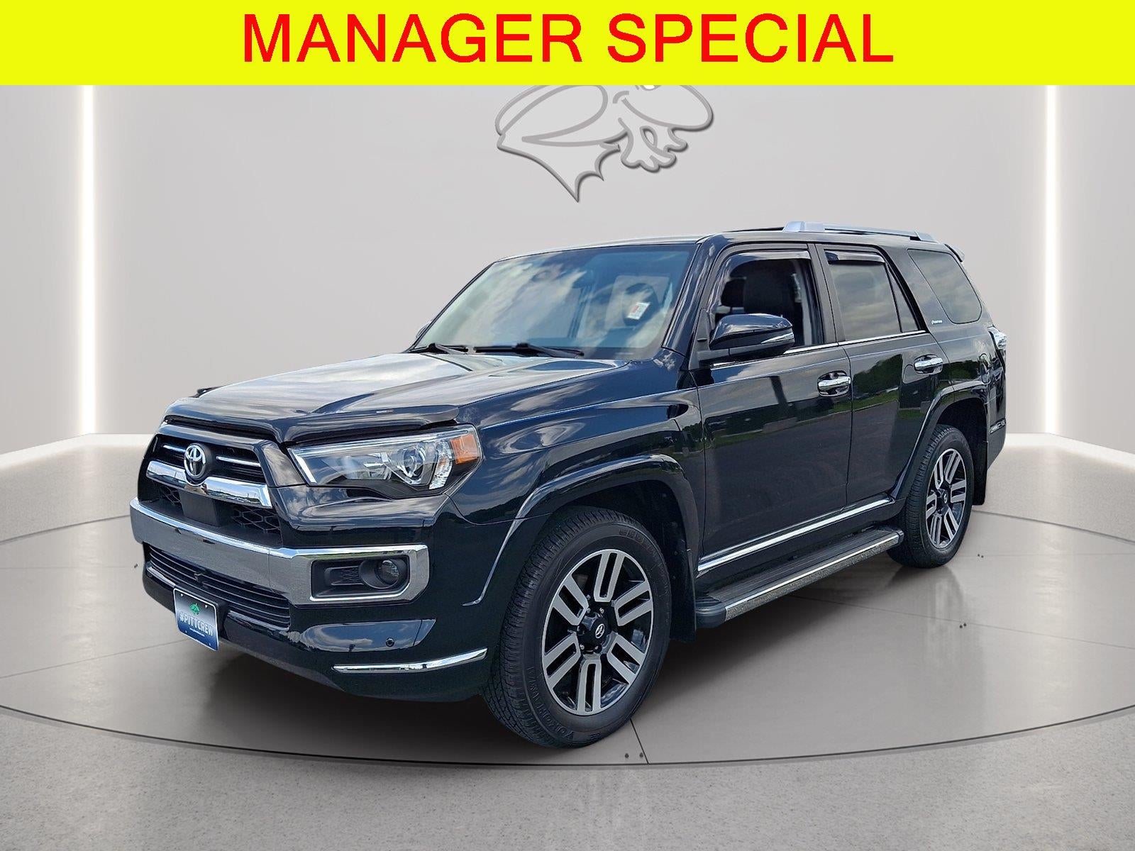 2023 Toyota 4Runner Limited in Midnight Black Metallic — front three-quarter view