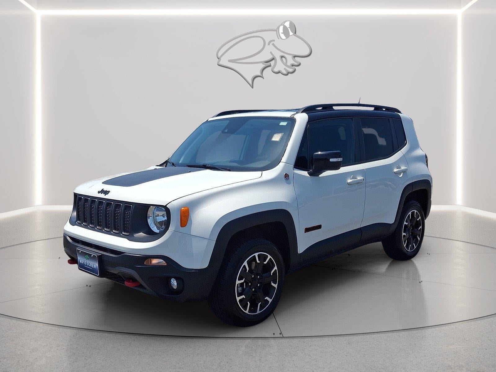2023 Jeep Renegade Trailhawk in Alpine White Clearcoat — front three-quarter view